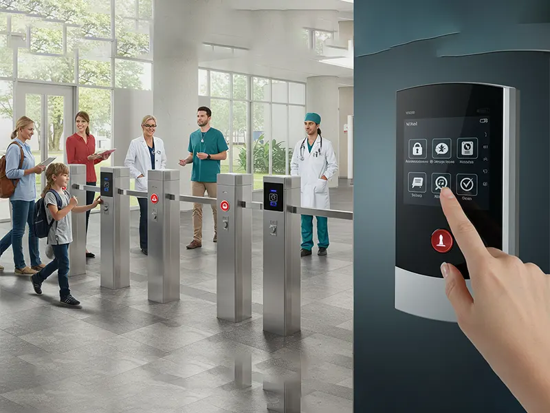 School gate security turnstile