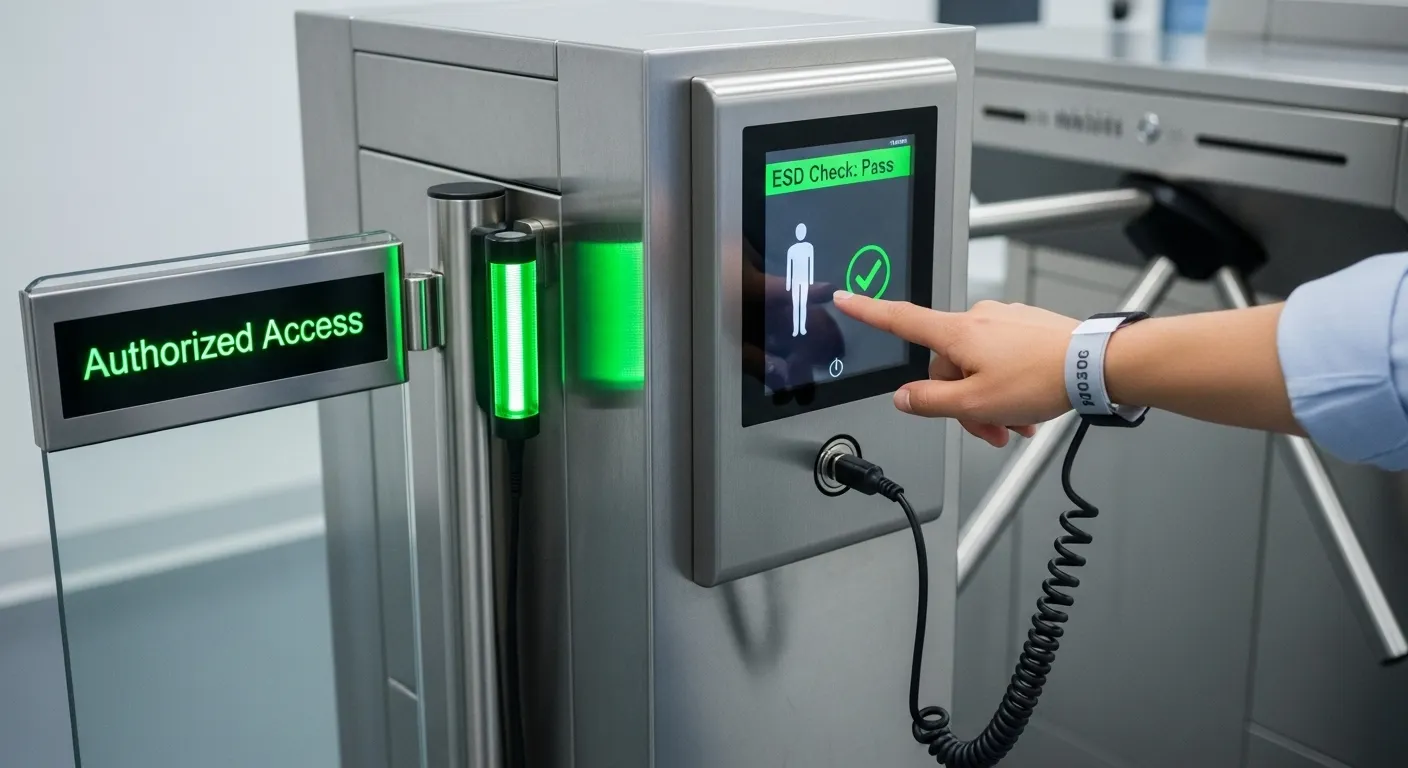 ESD static detection access control system