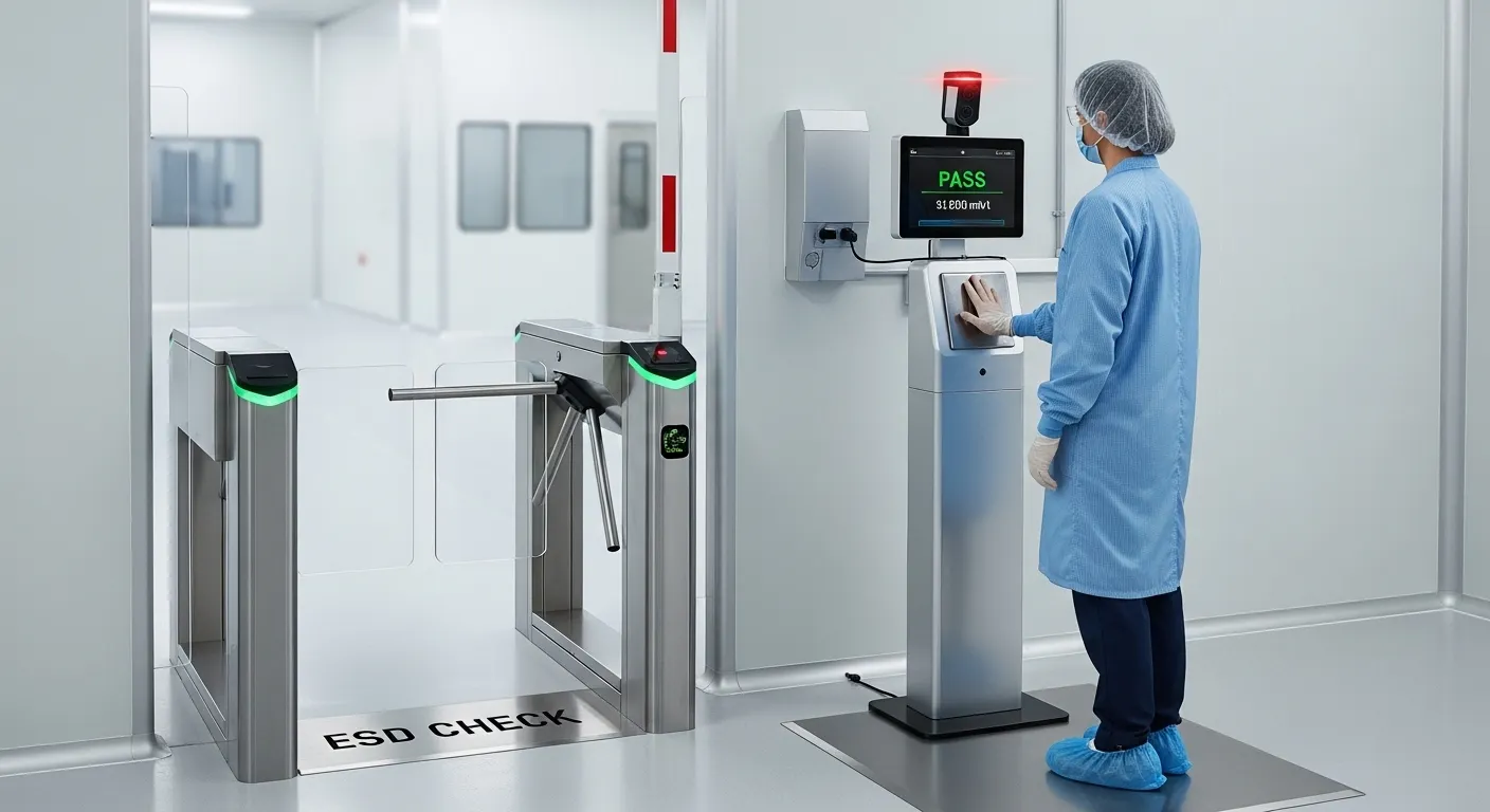 ESD static detection access control system