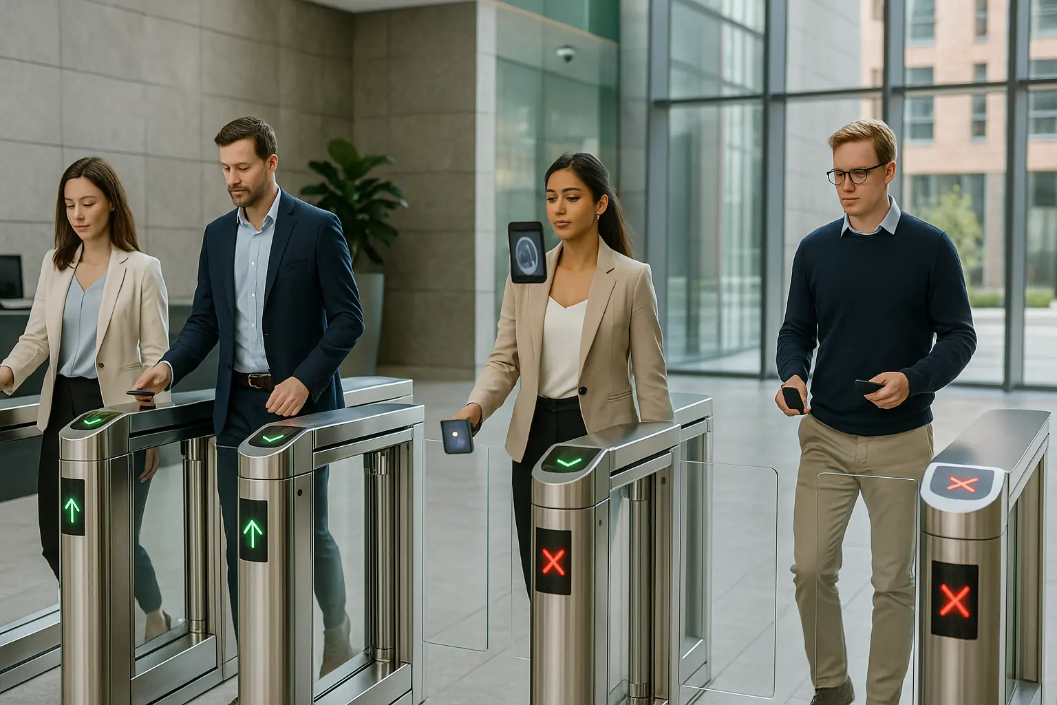 Netherlands speed gate turnstile building lobby