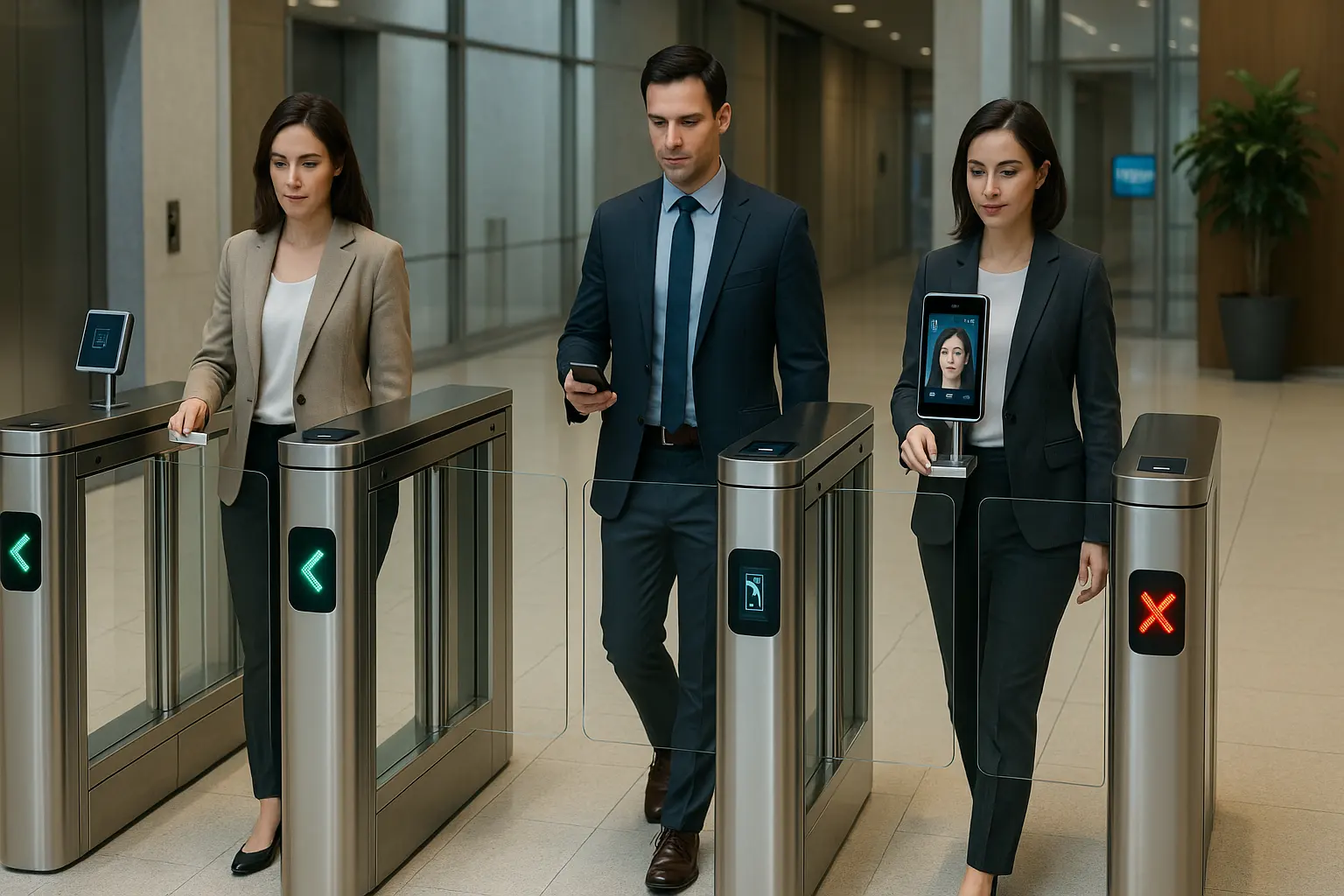 office building pedestrian turnstile