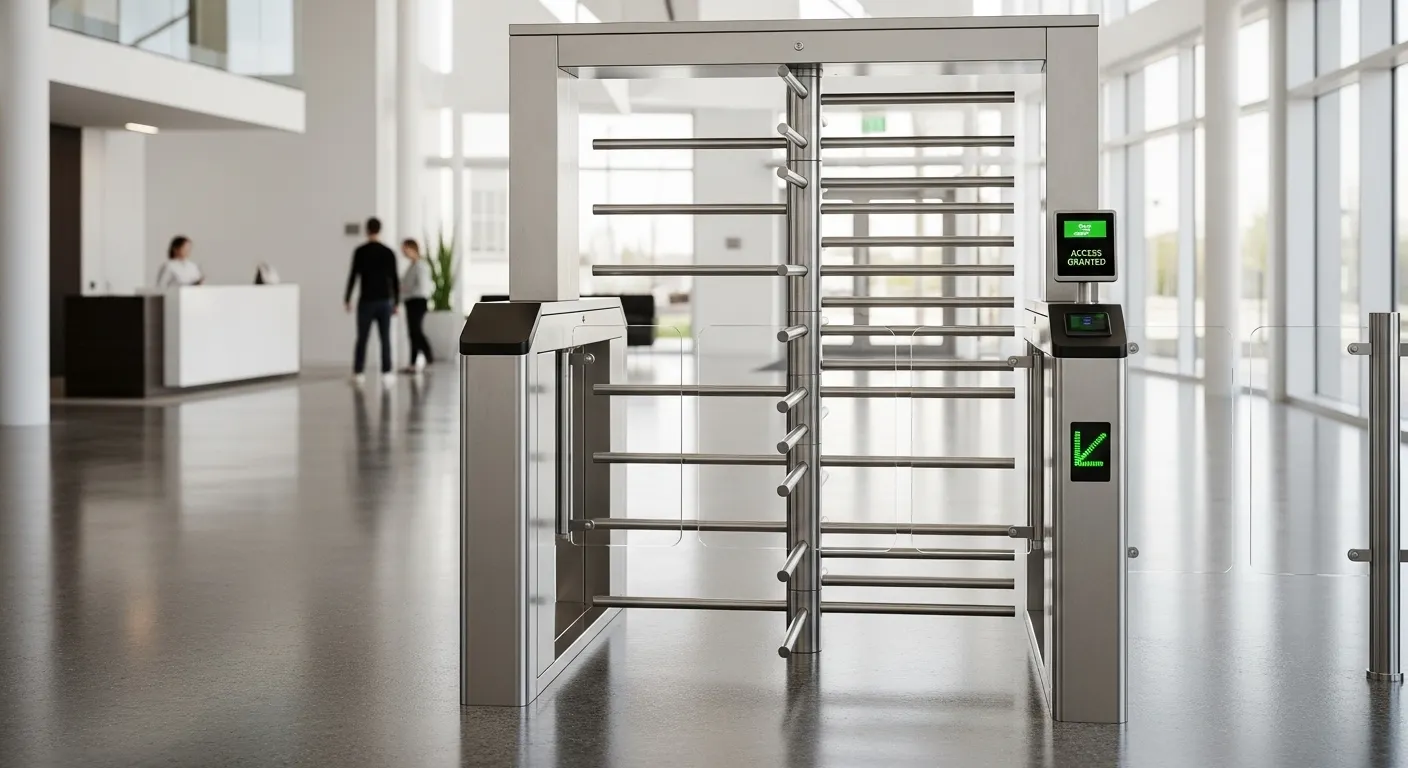 access control swing turnstile with anti climb design
