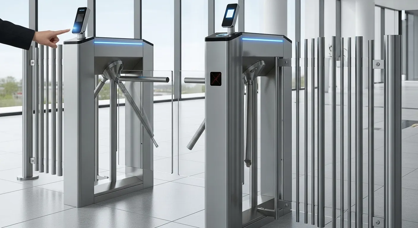 biometric anti climbing swing turnstile