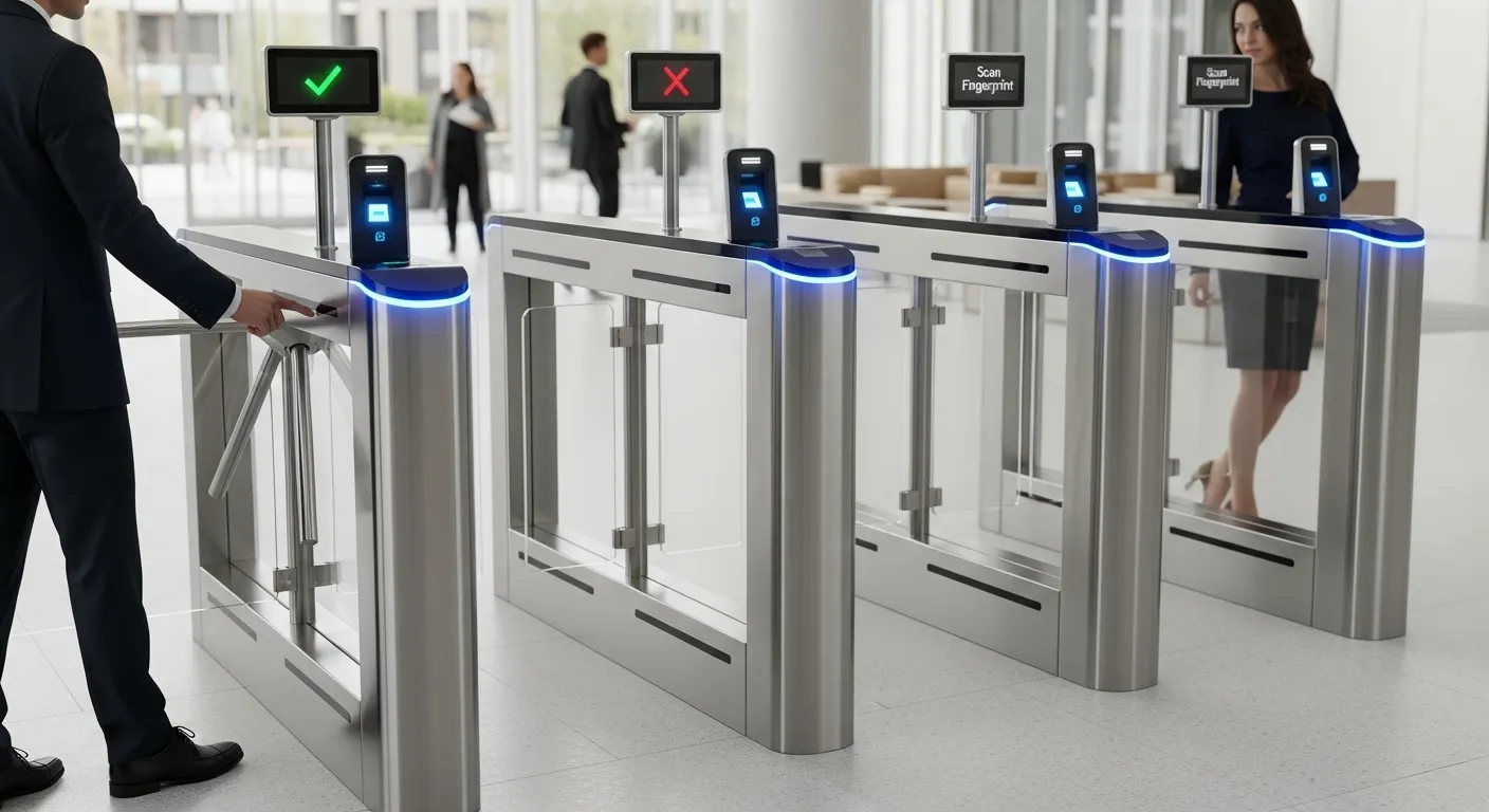 biometric turnstile gates solutions with fingerprint scanner