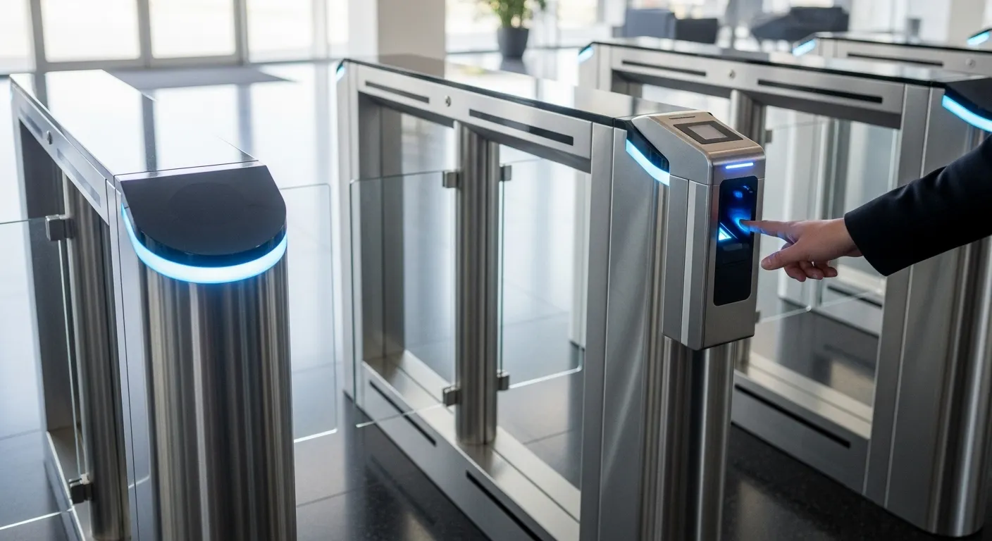 biometric turnstile systems with fingerprint scanner