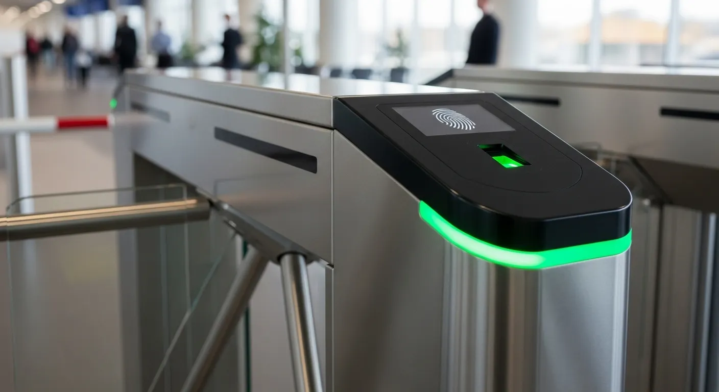 biometric turnstile systems with fingerprint scanner
