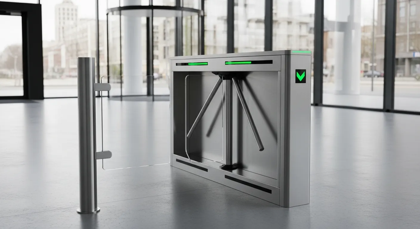 Porte barrière compacte à rabats