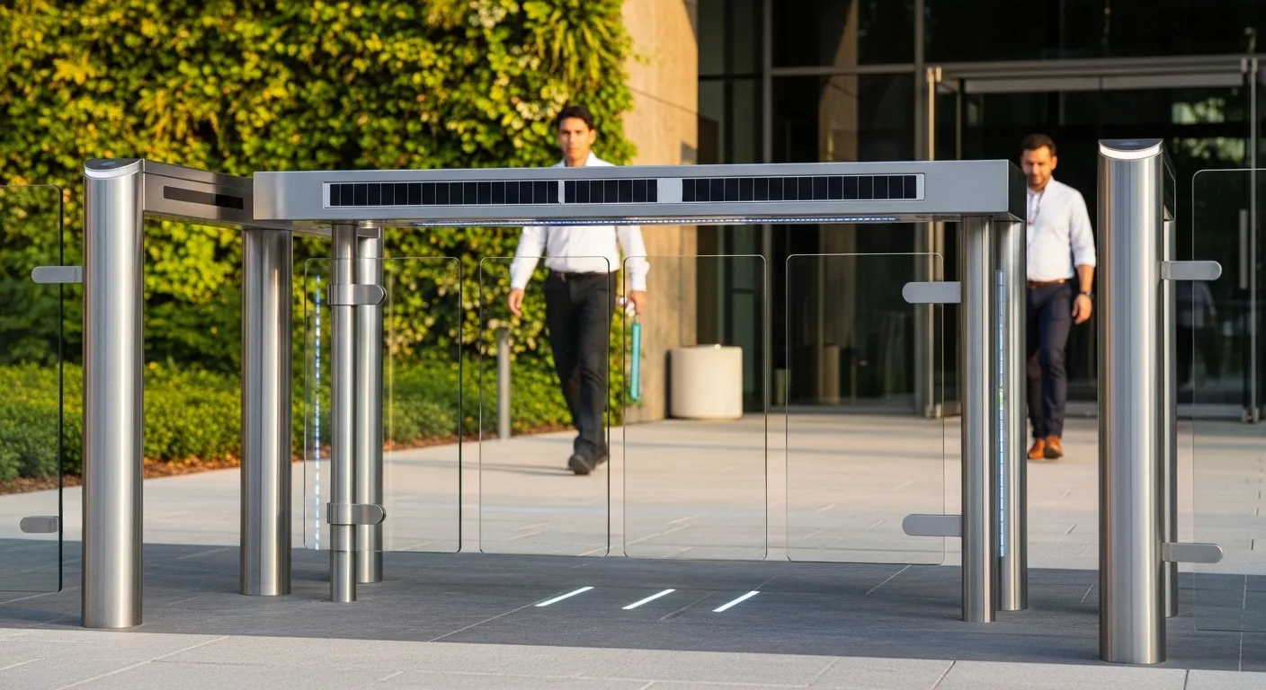 energy saving pedestrian access gate