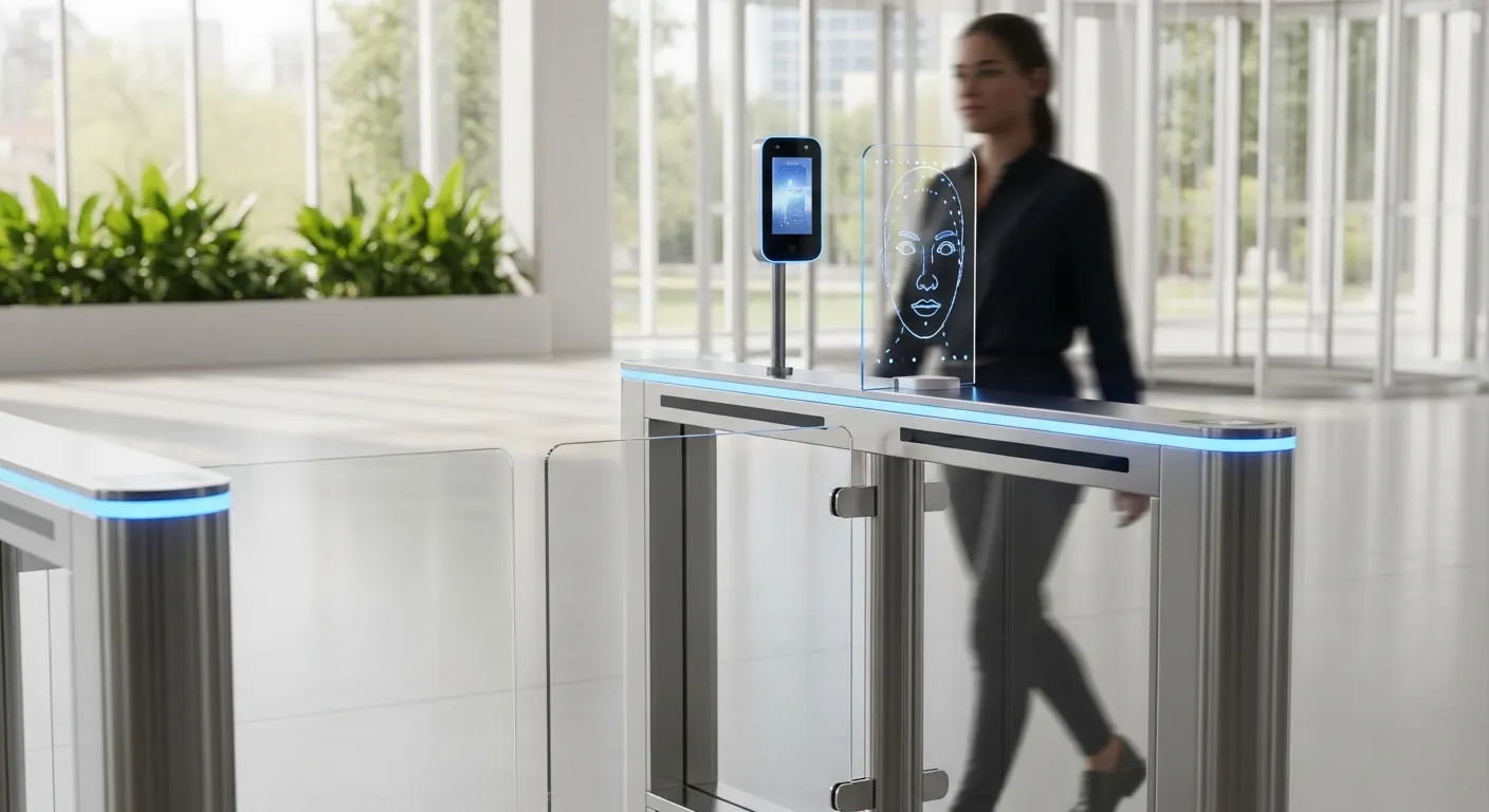 facial recognition pedestrian access gate
