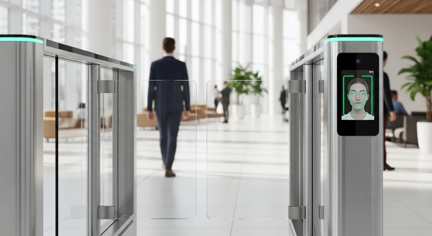 facial recognition swing gate