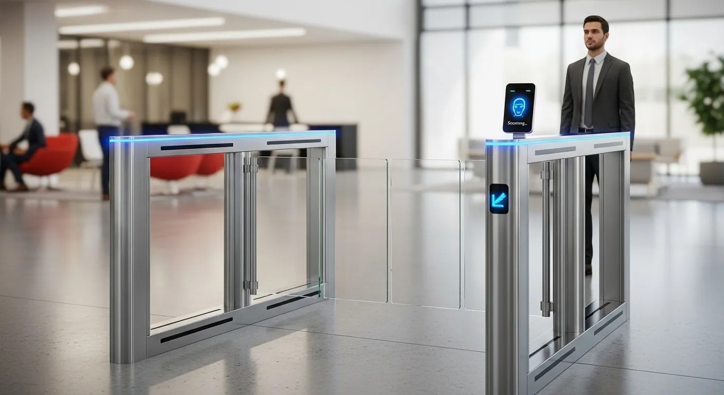 facial recognition swing gate