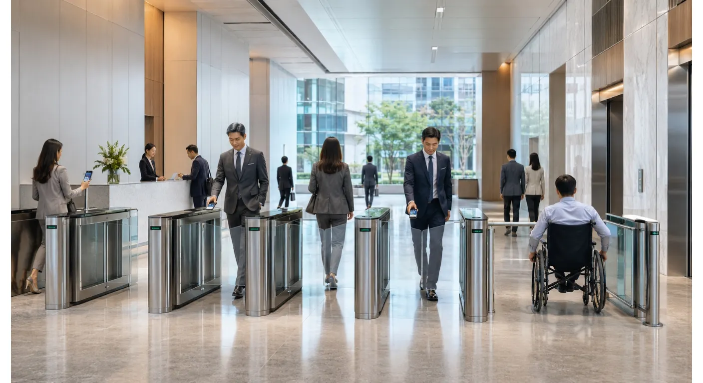 Flap Barrier Turnstile Gates Manufacturer for Office Building